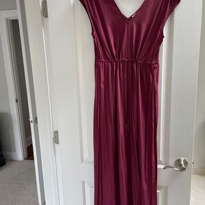 Calypso Elegant Burgundy Maxi Dress